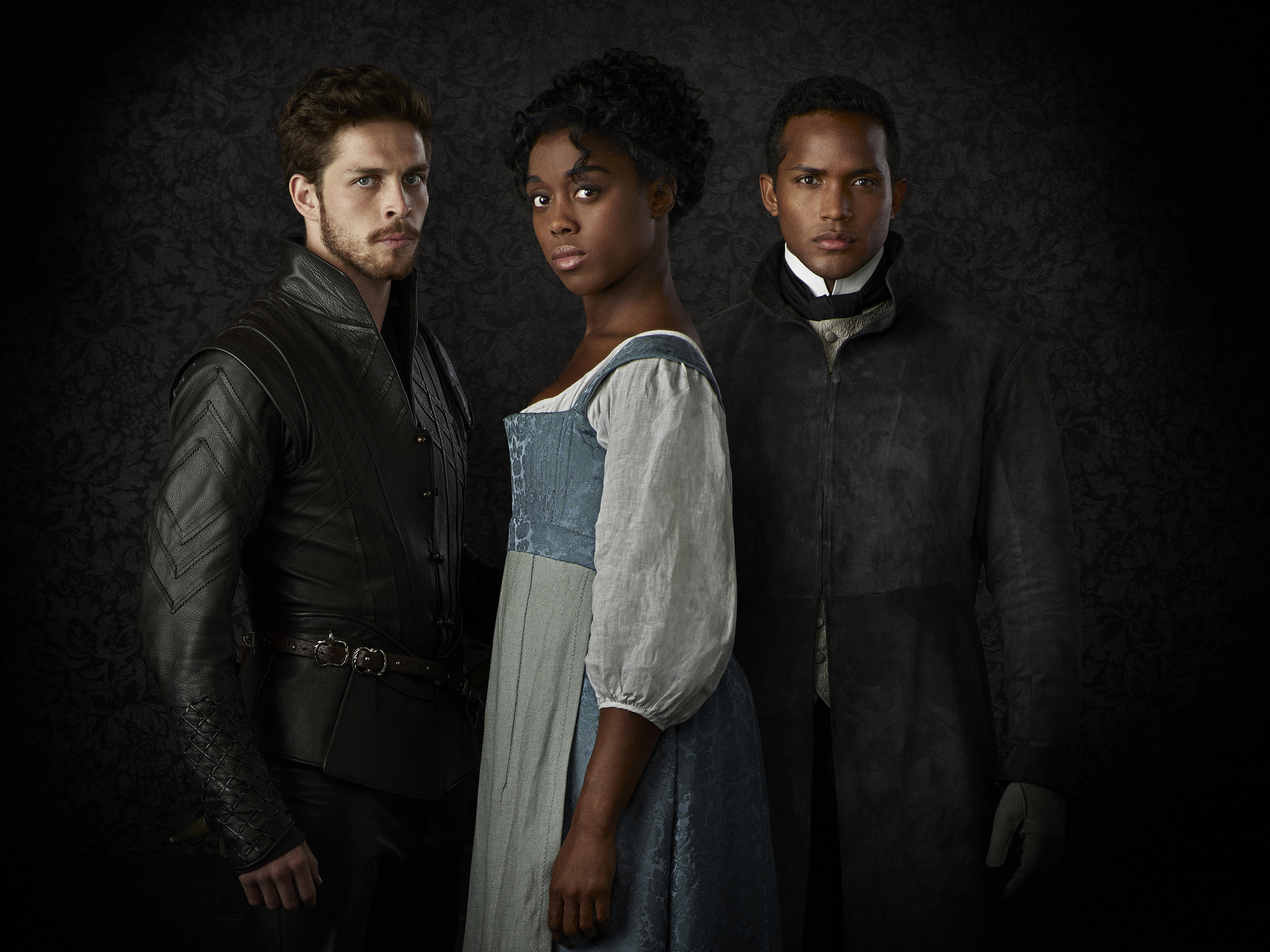 STILL STAR-CROSSED - ABC's "Still Star-Crossed" stars Wade Briggs as Benvolio, Lashana Lynch as Rosaline and Sterling Sulieman as Prince Escalus. (ABC/Ed Herrera)