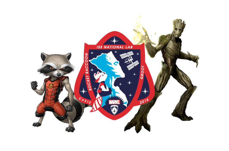 NASA cria emblema de missão espacial com Groot e Rocket Raccoon de Guardiões da Galáxia