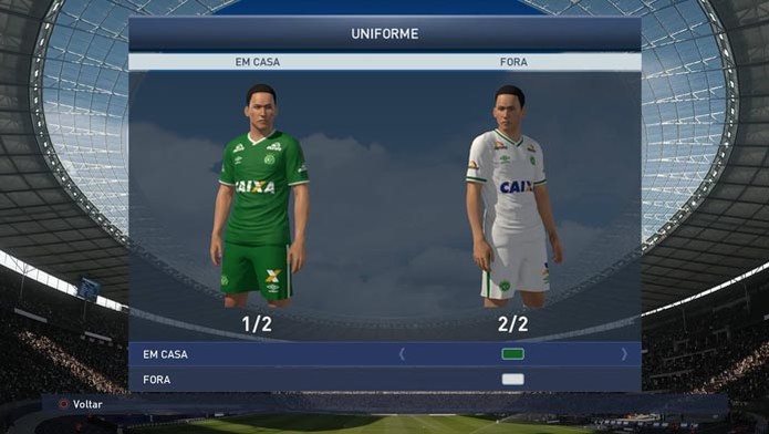 Fifa 17 libera uniformes e emblemas da Chapecoense (Foto: Reprodução/Murilo Molina)