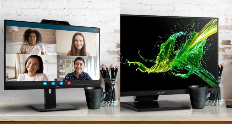 Acer anuncia monitores com webcam e touchscreen para garantir melhor experiência em atividades remotas