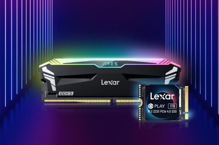 Lexar anuncia seus novos produtos para gamers: Memória ARES RGB DDR5 7200 e SSD PLAY 2230 PCIe 4.0