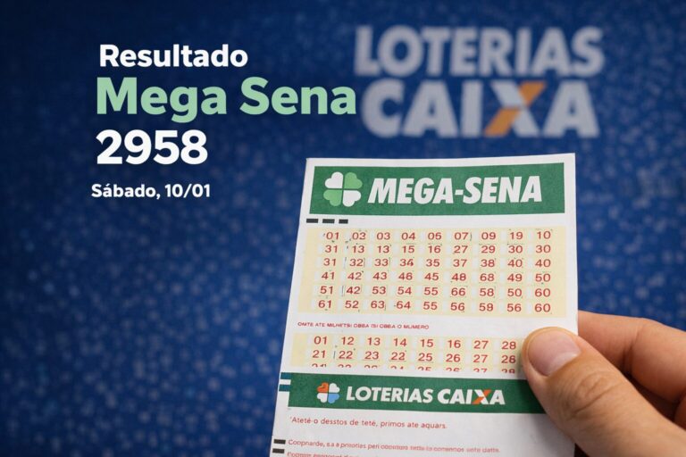 Resultado da Mega Sena 2958 hoje – Sábado (10/01/26)