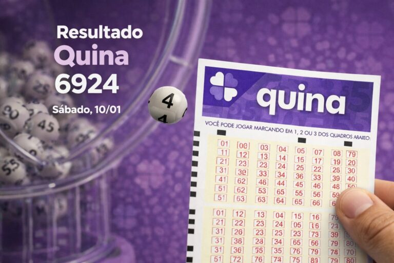 Resultado da Quina 6924 de hoje, Sábado (10/01/26) – Veja agora os números sorteados do prêmio de R$ 3,5 milhões