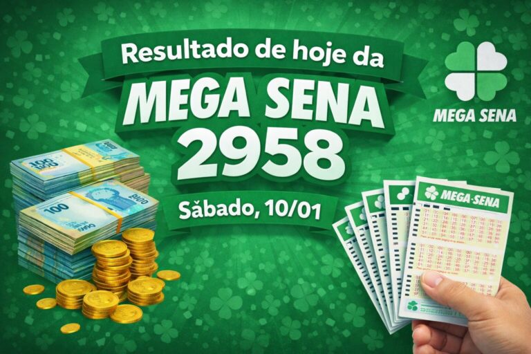 Resultado da Mega Sena de hoje, sábado (10/01/26) Concurso 2958