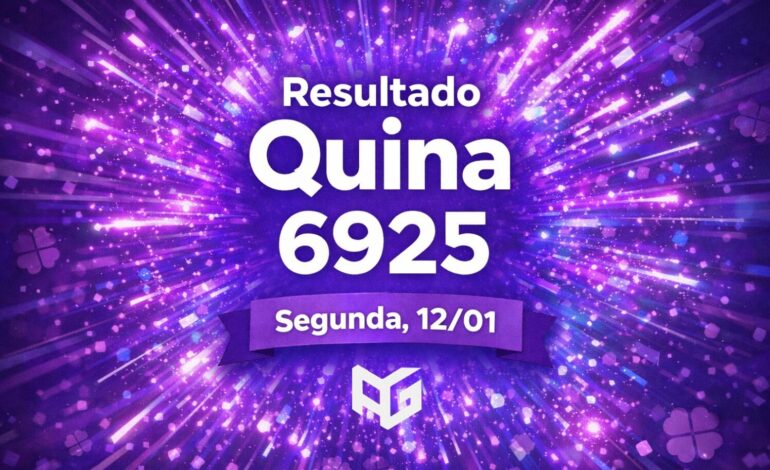 Resultado da Quina de hoje, segunda-feira (12/01/26) Concurso 6925