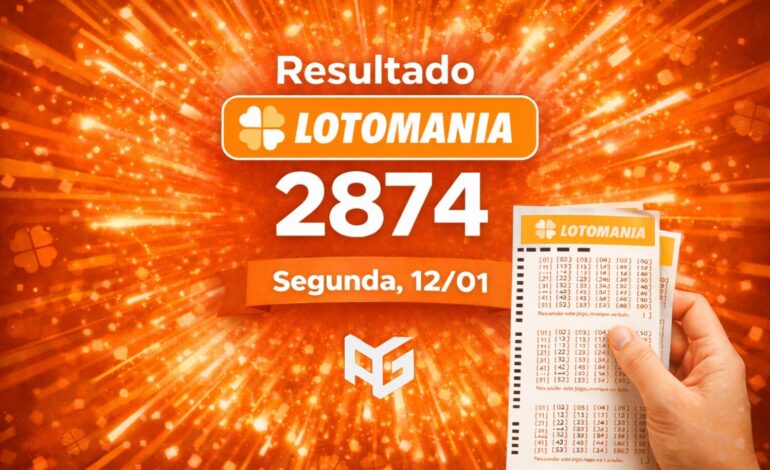 Resultado Lotomania de hoje, concurso 2874 - Segunda 12/01/26