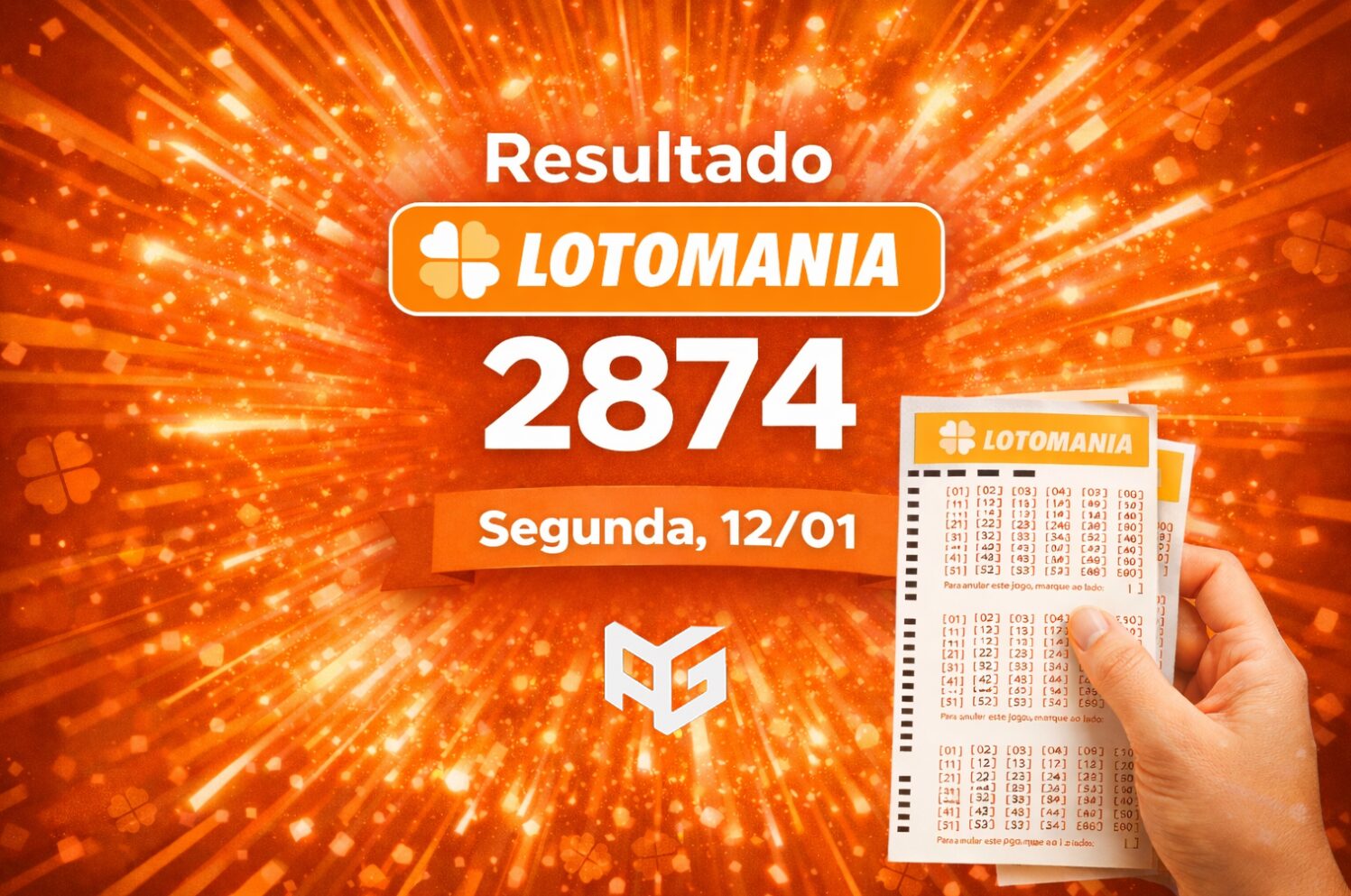Resultado Lotomania de hoje, concurso 2874 - Segunda 12/01/26