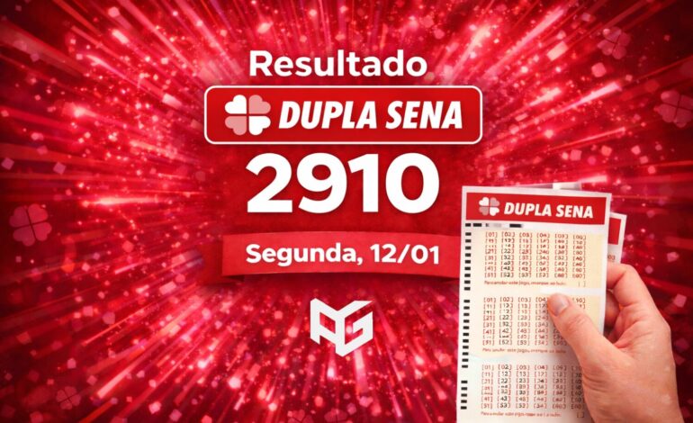 Qual foram os números sorteados dos dois sorteios da Dupla Sena de segunda, concurso 2910