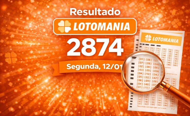 Resultado da Lotomania de hoje, segunda-feira (12/01/26) Números sorteados do concurso 2874
