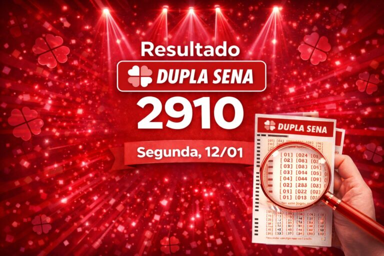 Resultado da Dupla Sena 2911 de hoje: Veja os números sorteados da Segunda (12/01/26)
