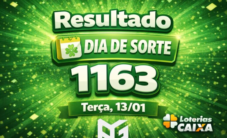 Resultado Dia de Sorte 1163 de hoje - Terça 13/01/26