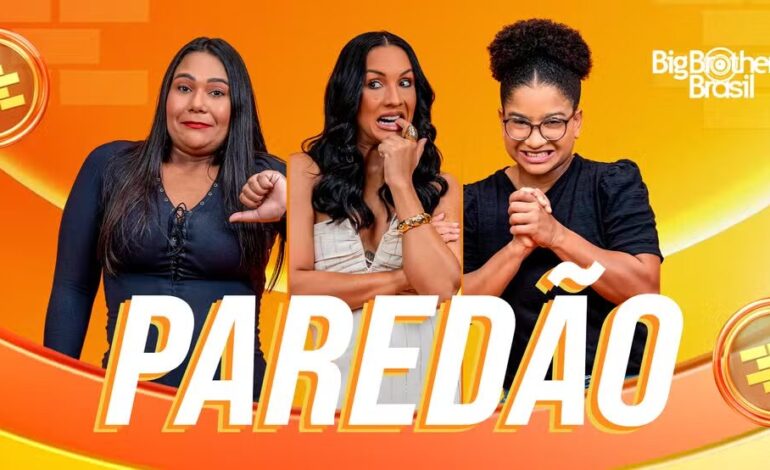 6º paredão do BBB 26 entre Maxiane, Milena e Chaiany.