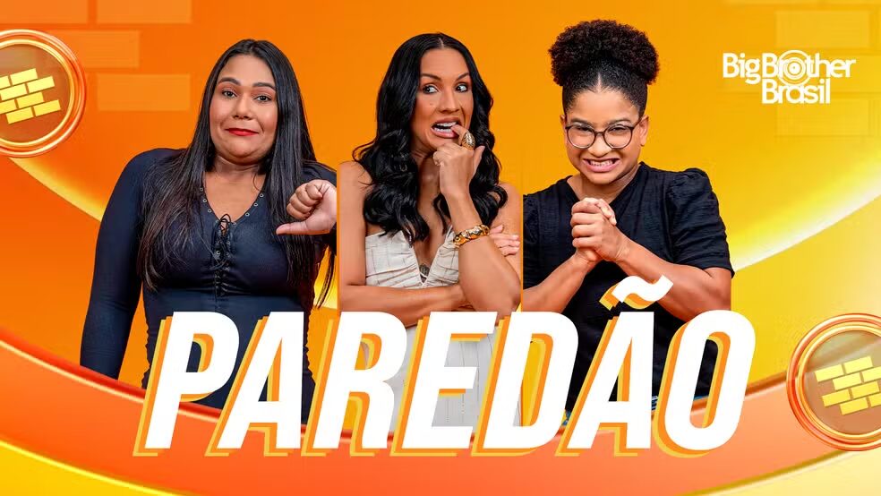 6º paredão do BBB 26 entre Maxiane, Milena e Chaiany.